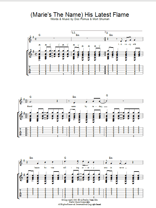 Produktgalerie: Seite 1 von 1 His Latest Flame, Elvis Presley, Gitarre