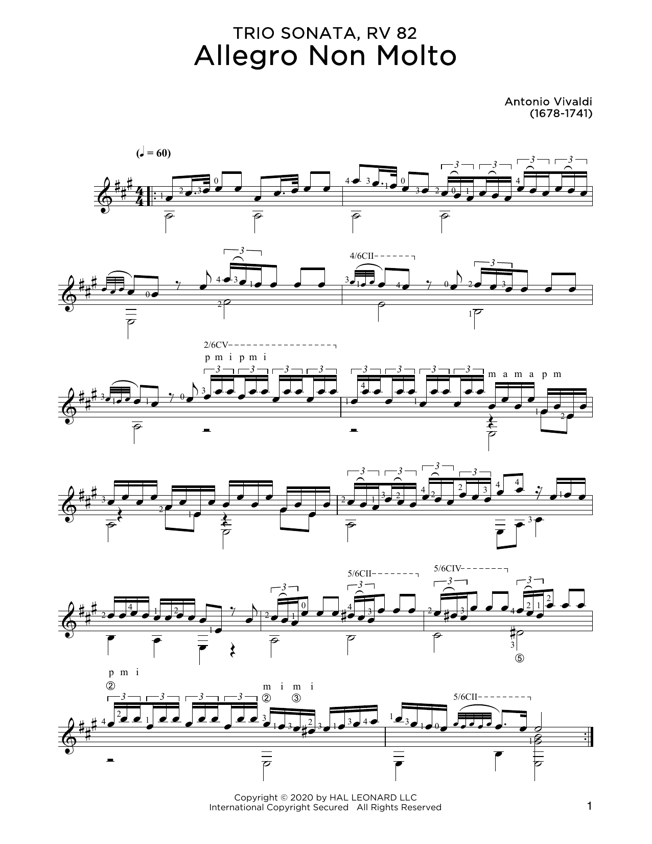 Produktgalerie: Seite 1 von 1 Allegro Non Molto, Antonio Vivaldi, Gitarre