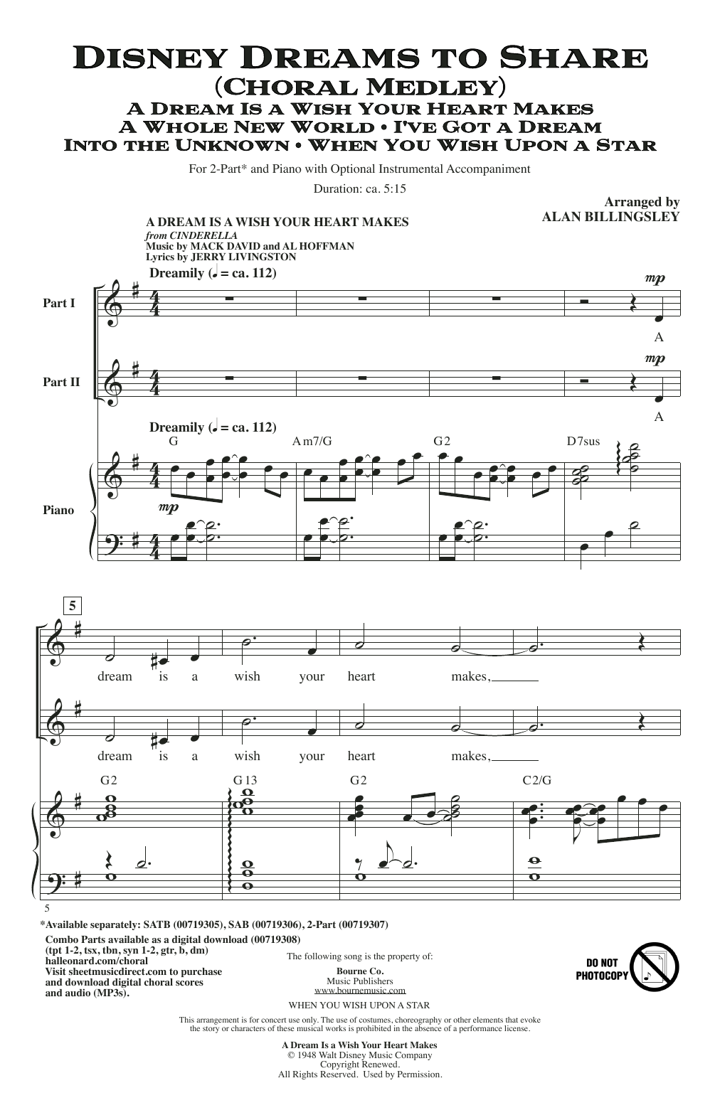 Product picture to: Disney Dreams To Share (Choral Medley)