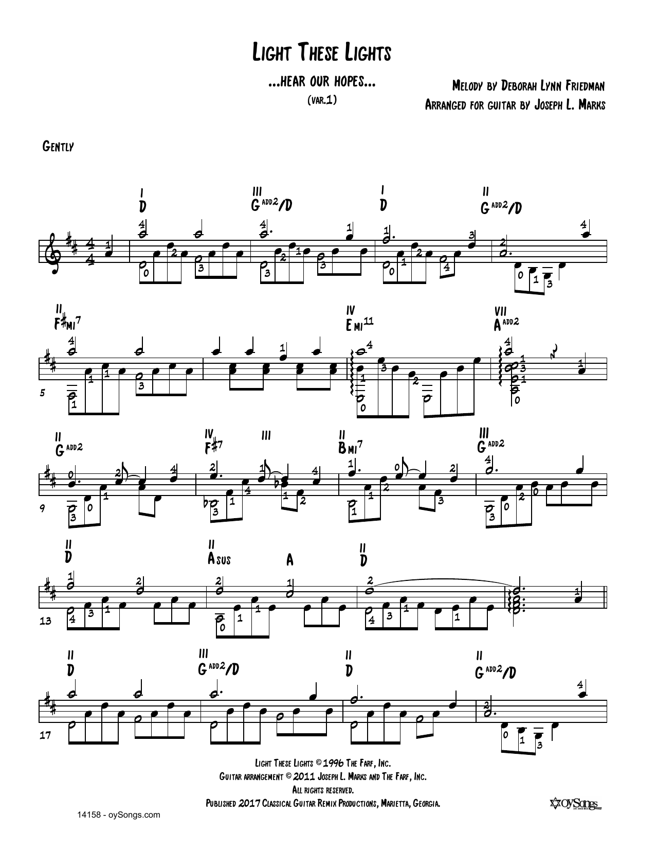 Product gallery: Page 1 of 1 Light These Lights Var 1 (arr. Joe Marks), Debbie Friedman