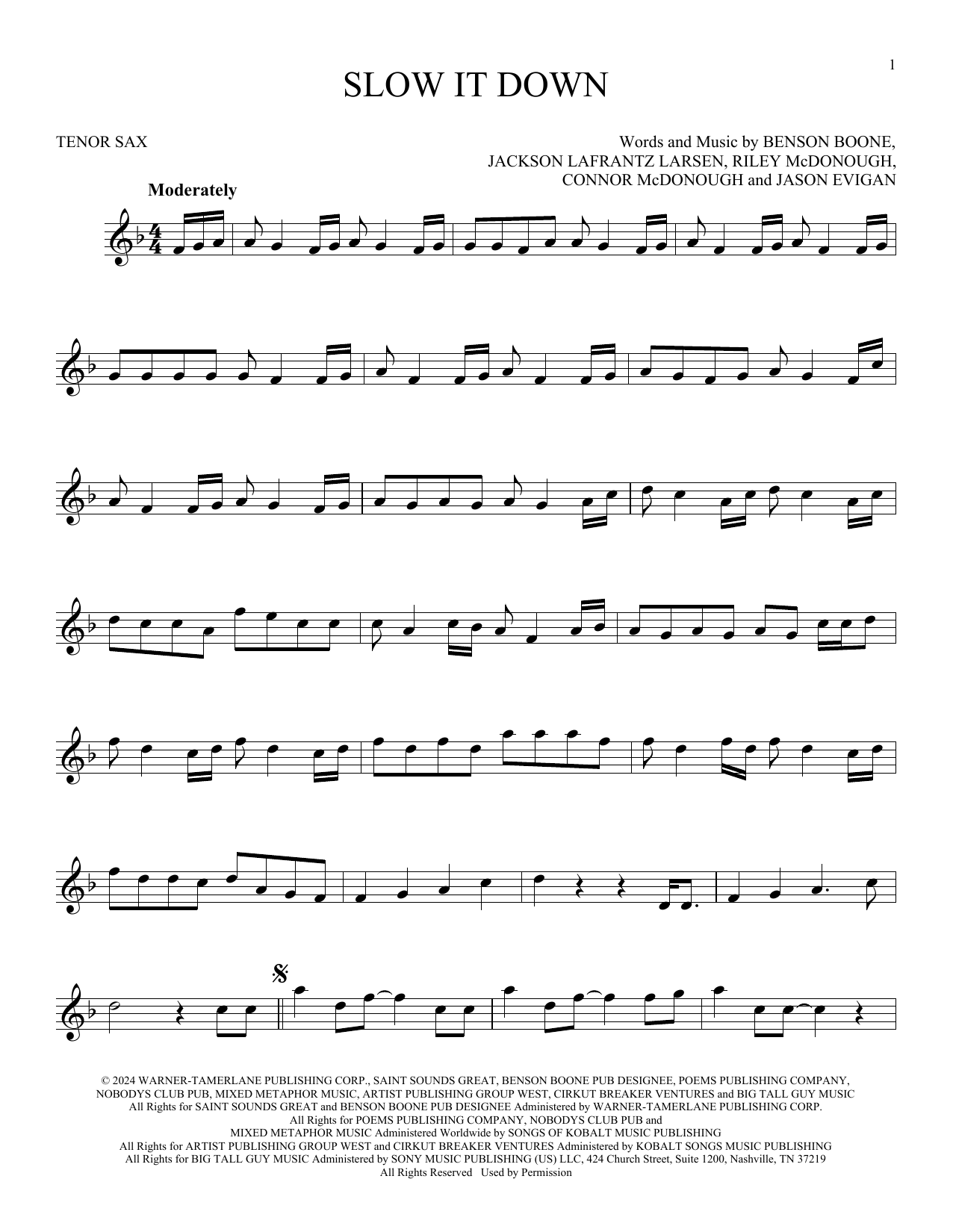 Product gallery: Page 1 of 1 Slow It Down, Benson Boone