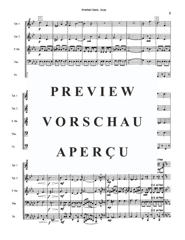 Produktgalerie: Seite 5 von 11 The Rosebud March, , Blechbläser Quintett