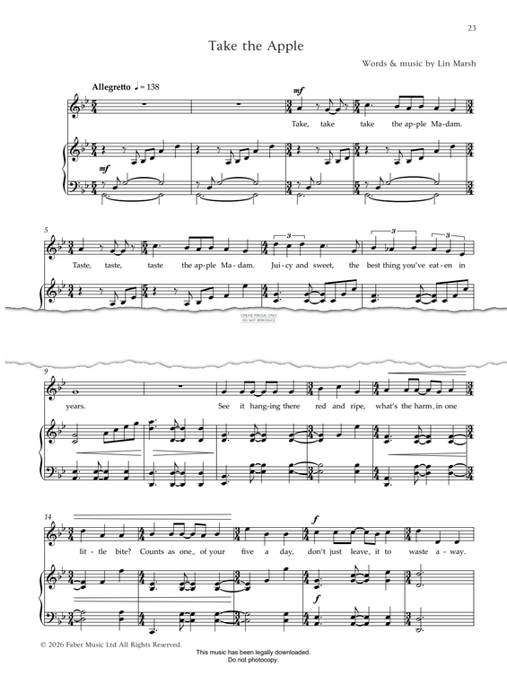 Produktgalerie: Seite 1 von 1 Take The Apple, Lin Marsh, Gesang, Klavier