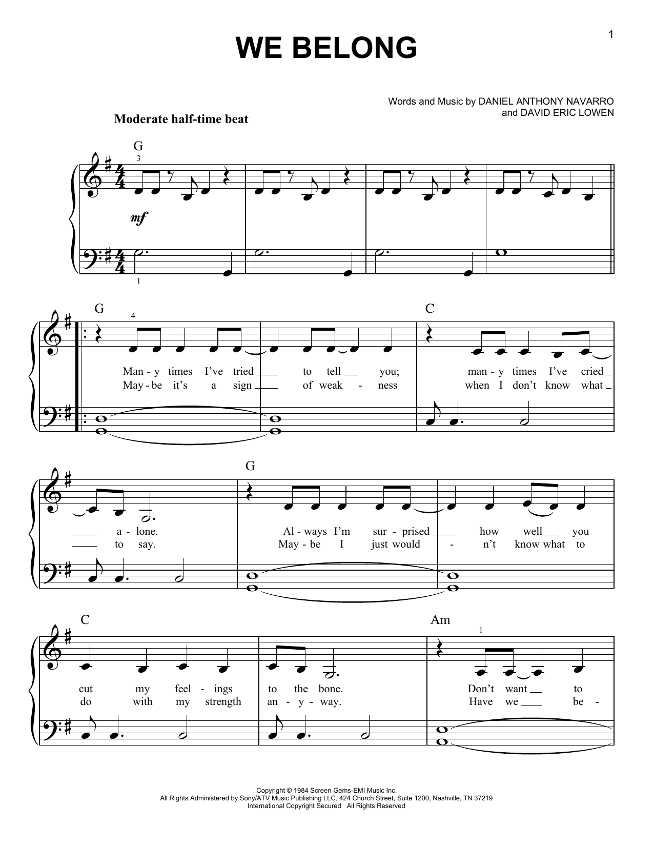 Produktgalerie: Seite 1 von 1 We Belong, Pat Benatar, Klavier