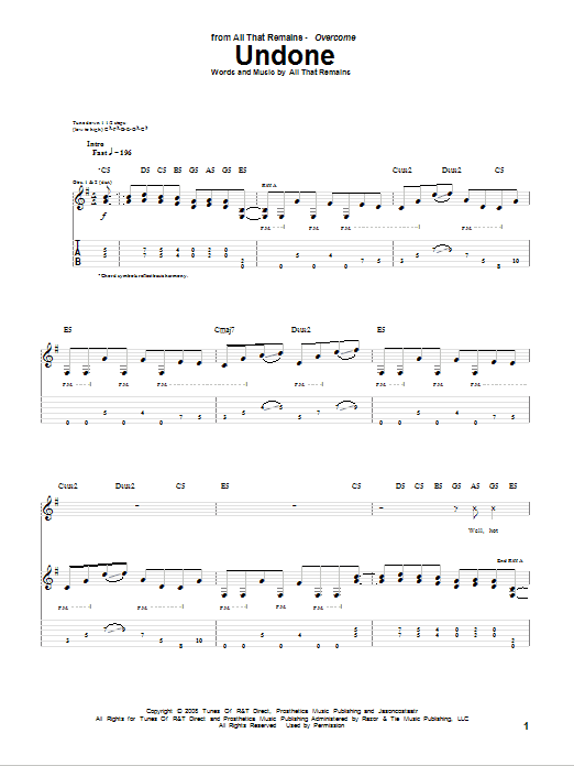 Produktgalerie: Seite 1 von 1 Undone, All That Remains, Gitarre