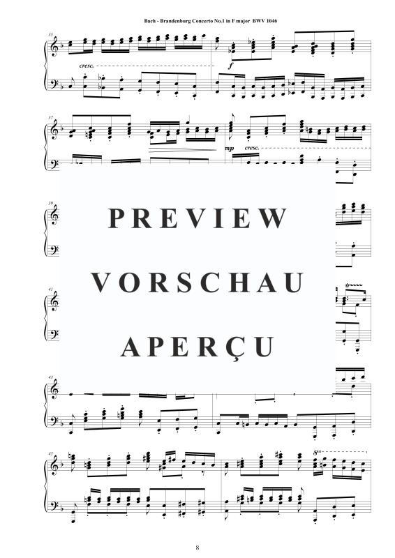 Produktgalerie: Seite 9 von 11 6 Brandenburgische Konzerte - Piano Version, , Klavier Solo - Gesamtausgabe