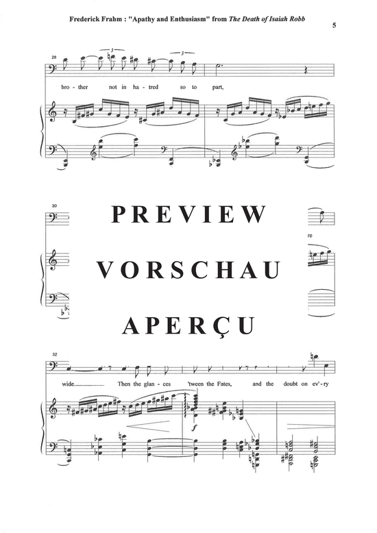 Product gallery: Page 6 of 13 Apathy et Enthusiasm from The Death of Isaiah Robb , , (baritone + piano)