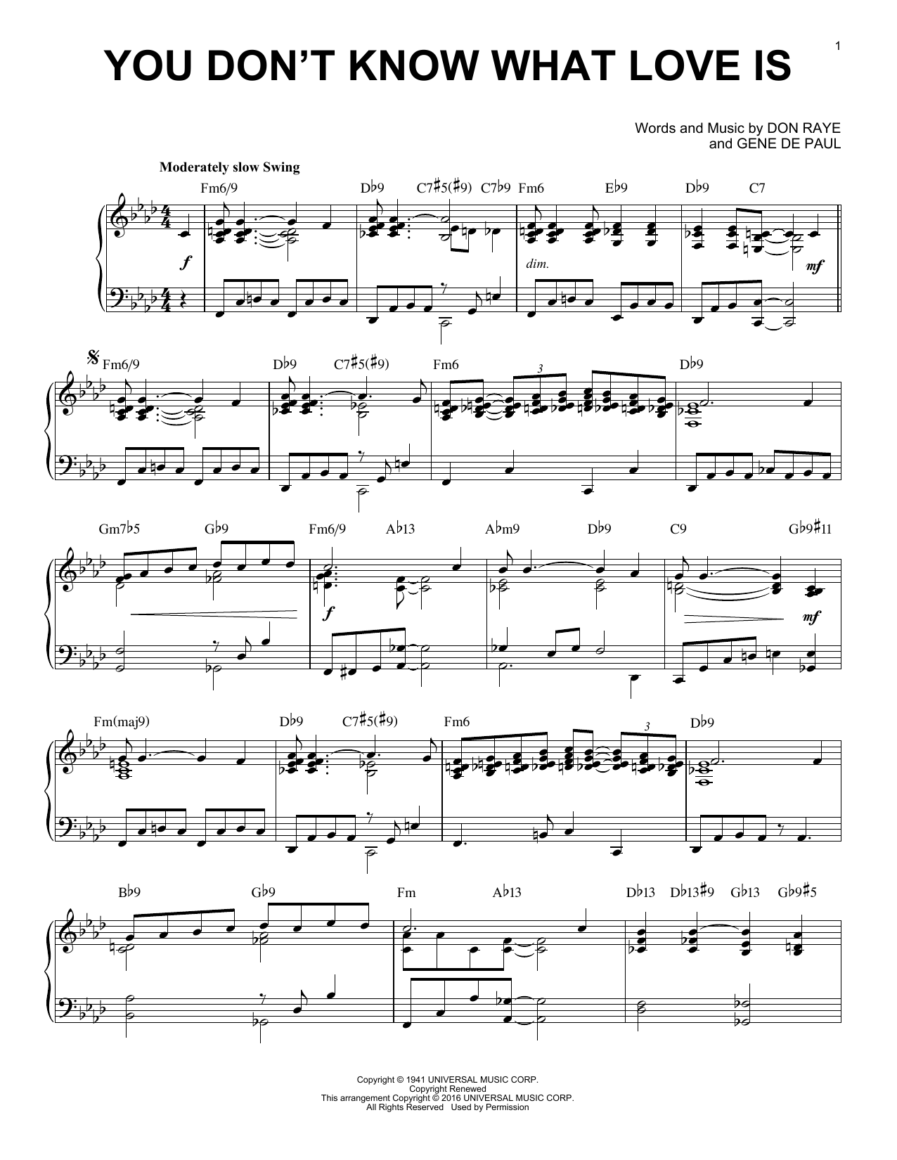 Product gallery: Page 1 of 1 You Don't Know What Love Is (arr. Brent Edstrom), Carol Bruce