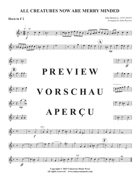 Produktgalerie: Seite 7 von 10 All Creatures Now Are Merry Minded , , (Horn Quintett)