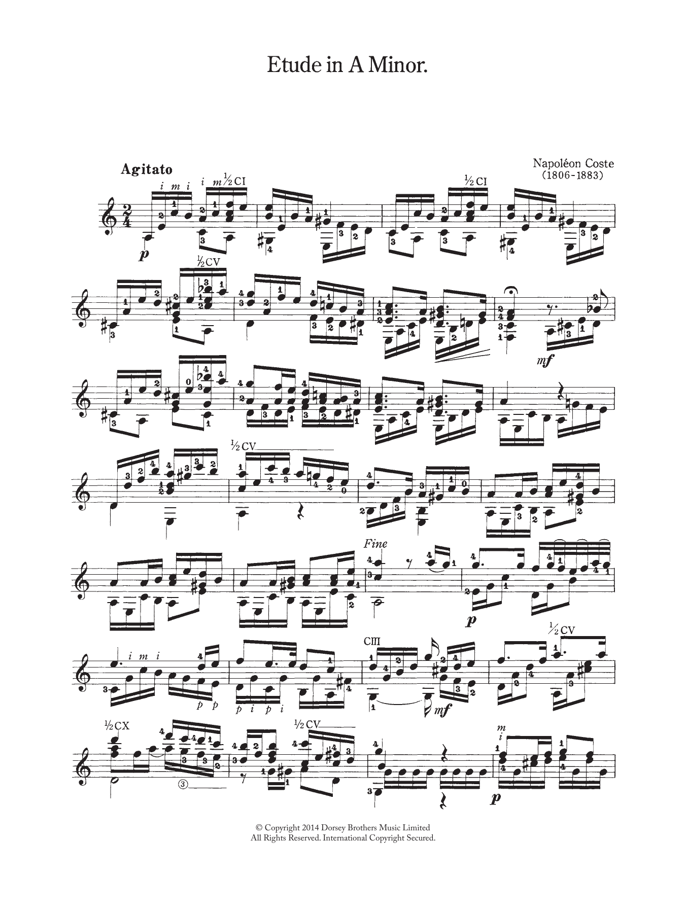 Product gallery: Page 1 of 1 Etude In A Minor, Napoleon Coste