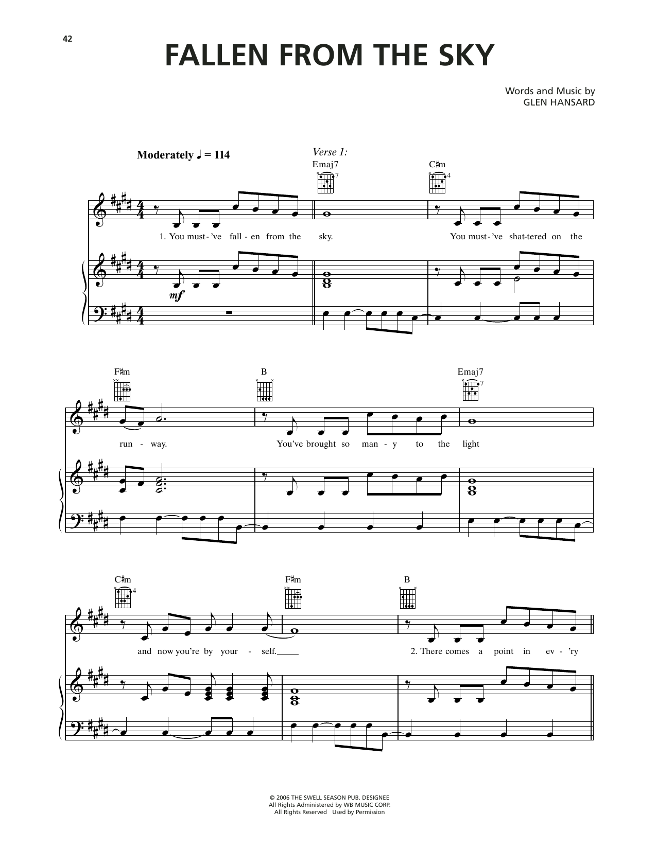Produktgalerie: Seite 1 von 1 Fallen From The Sky (from Once), Markéta Irglová, Gesang, Gitarre, Klavier