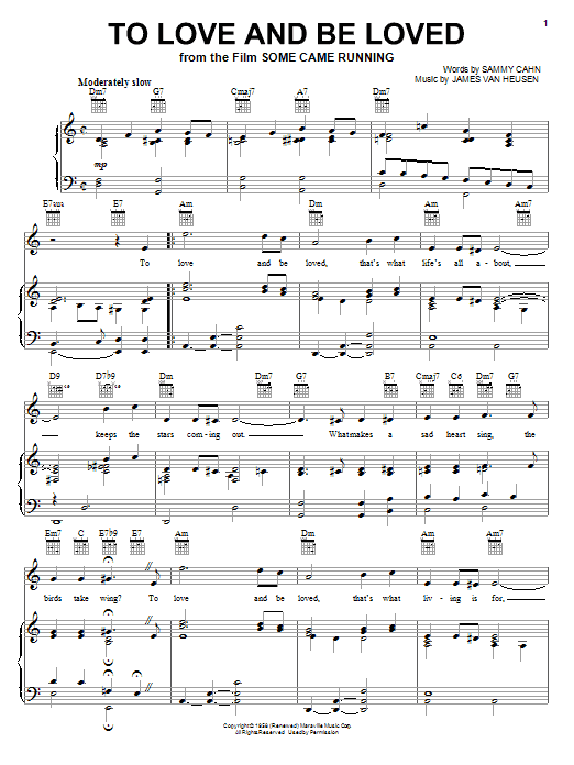 Produktgalerie: Seite 1 von 1 To Love And Be Loved, Frank Sinatra, Gesang, Gitarre, Klavier