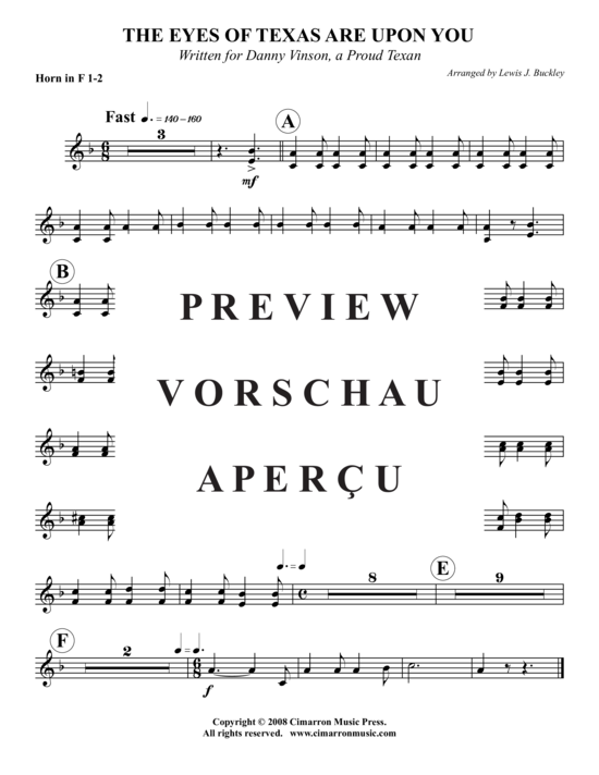 Product gallery: Page 19 of 21 Eyes of Texas - Kurze Zugabe , , (Trompete Solo + Concert Band)