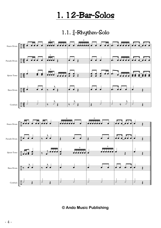 gallery: Solos for Marching Drums - Volume 2, , 40 Solo Pieces for Marching Drums: Snare Drum, Parade Drum, Bass Drum, Tom Toms and Cymbals