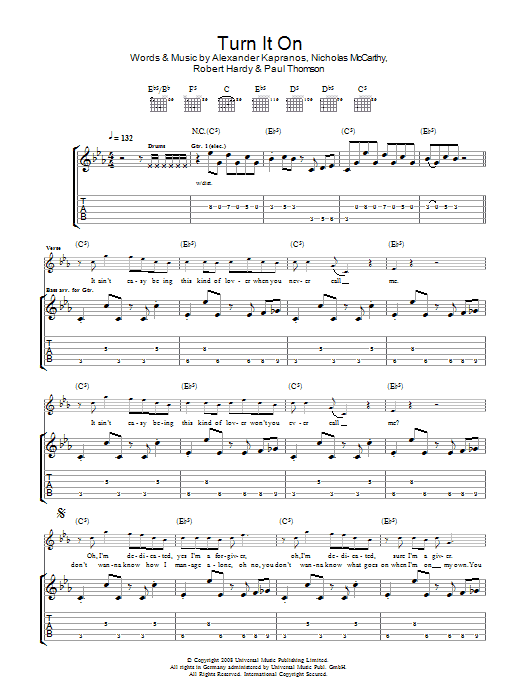 Produktgalerie: Seite 1 von 1 Turn It On, Franz Ferdinand, Gitarre
