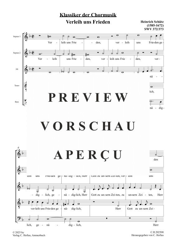 Produktgalerie: Seite 2 von 9 Verleih uns Frieden (Geistliche Chormusik - Klassiker der Chormusik), , Gemischter Chor 5-stimmig SSATB