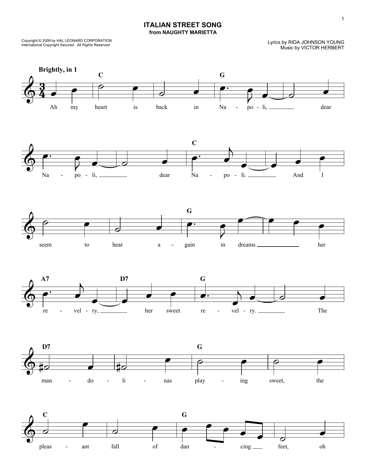 Produktgalerie: Seite 1 von 1 Italian Street Song, Victor Herbert