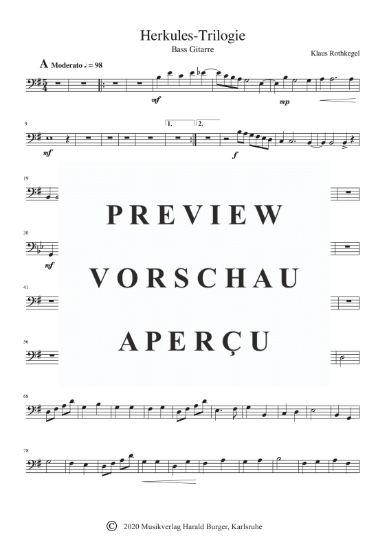 gallery: Herkules Trilogie, , Zupforchester - Einzelstimmen