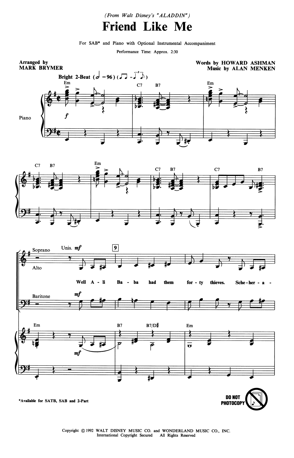 Produktbild zu: Friend Like Me (from Aladdin) (arr. Mark Brymer)