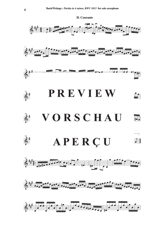 Product gallery: Page 5 of 8 Partita in A Moll BWV 1013 , , (Saxophon Solo)