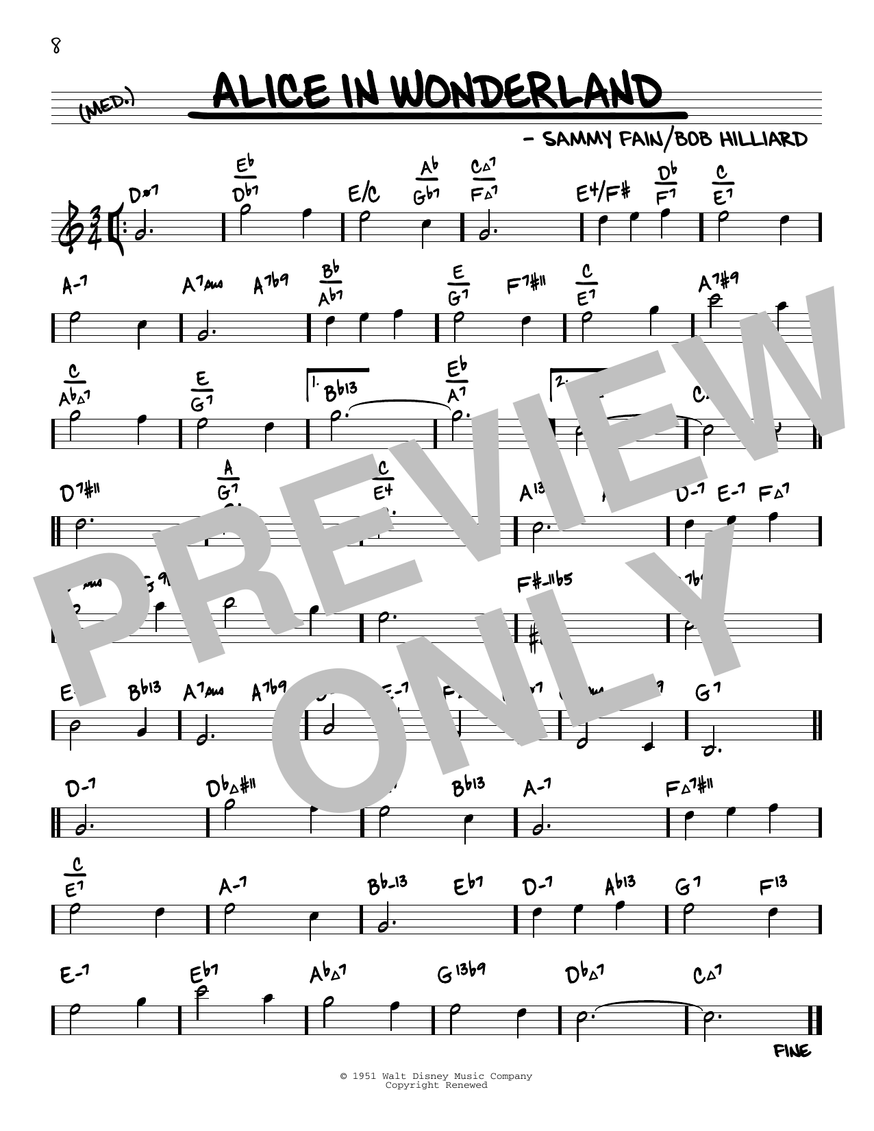 Produktbild zu: Alice In Wonderland (arr. David Hazeltine)
