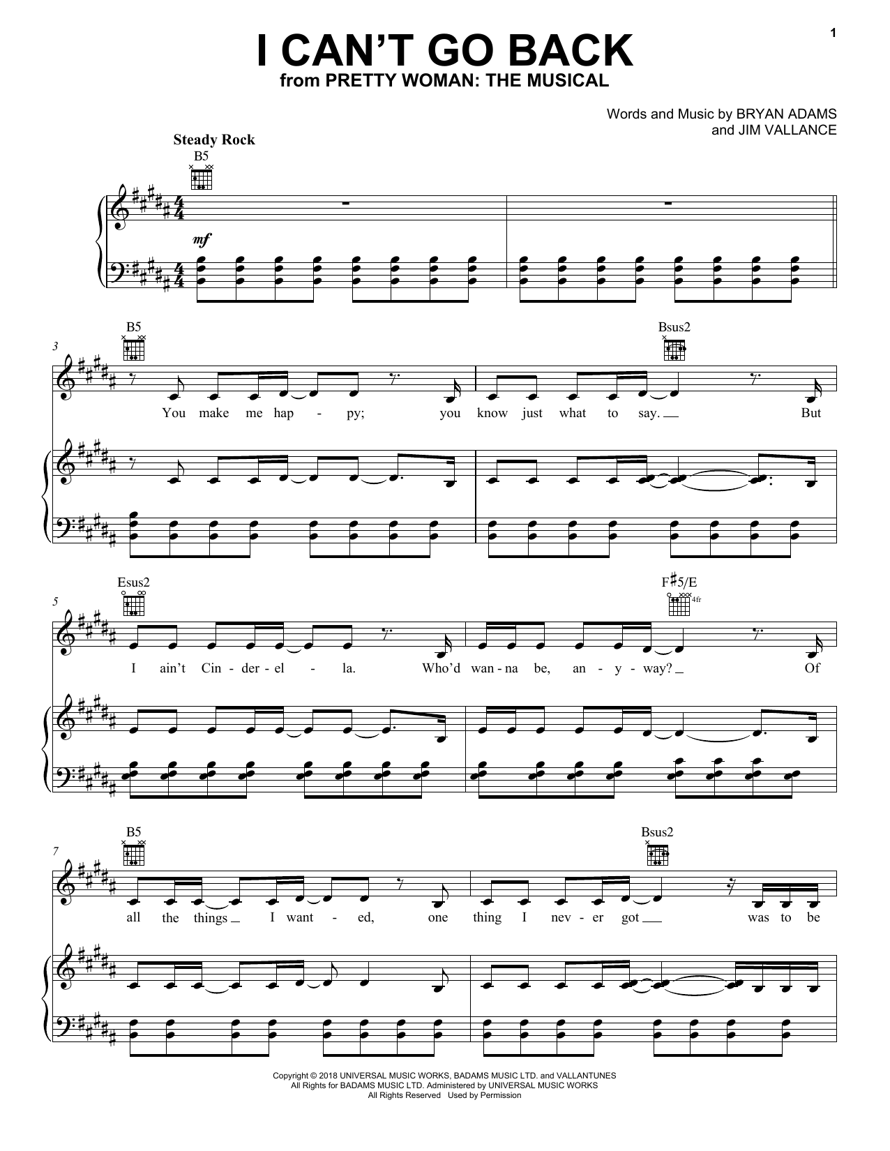Product picture to: I Can't Go Back (from Pretty Woman: The Musical)