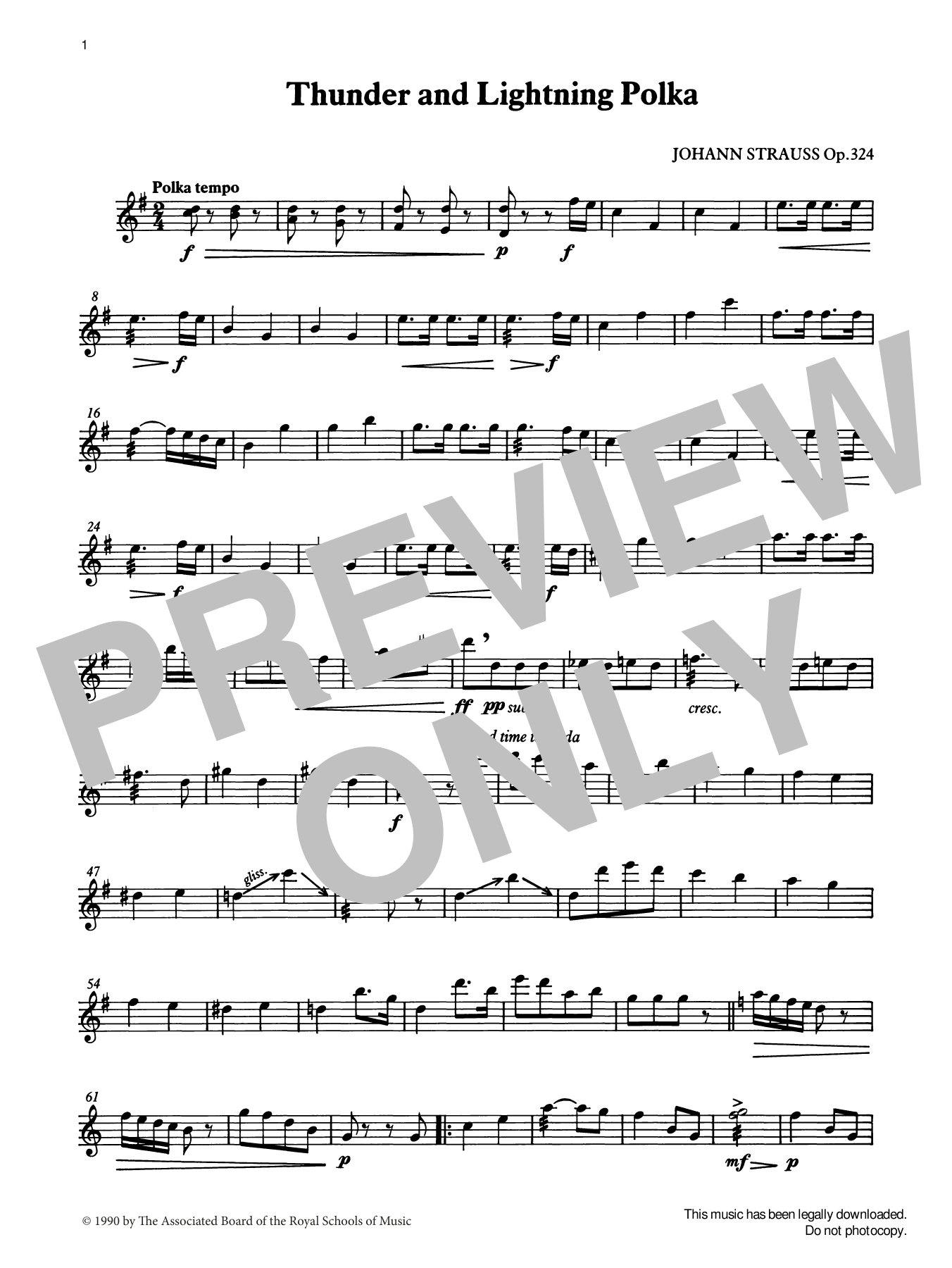 Product gallery: Page 1 of 1 Thunder and Lightning Polka from Graded Music for Tuned Percussion, Book IV, Johann Strauss II