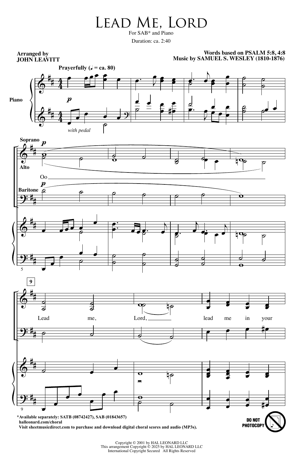 Produktbild zu: Lead Me, Lord (arr. John Leavitt)