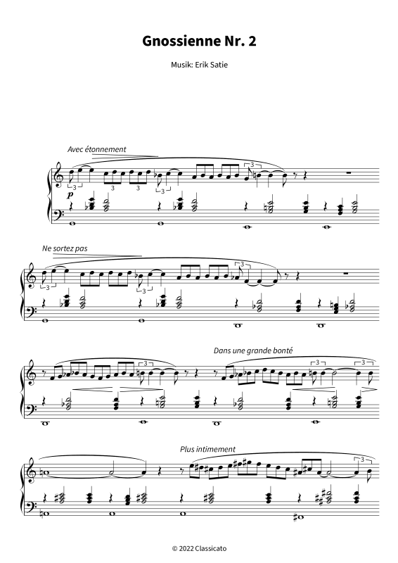 Product gallery: Page 1 of 7 Gnossienne Nr. 2 - Geheimnisvolles Klavierstück, , Solo Piano