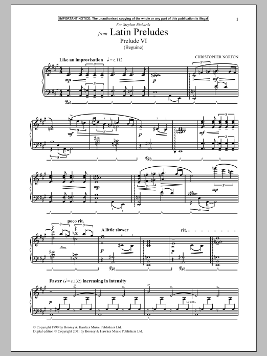Product gallery: Page 1 of 1 Latin Preludes, Prelude VI (Beguine), Christopher Norton