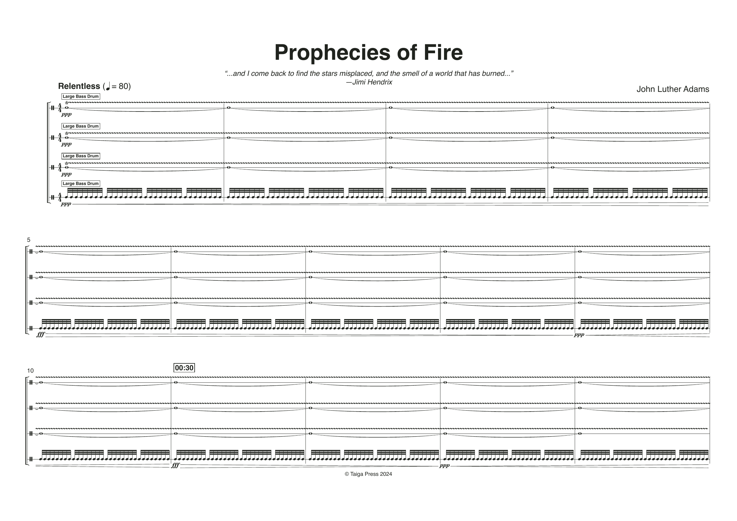 Product gallery: Page 1 of 1 Prophecies of Fire (Score), John Luther Adams