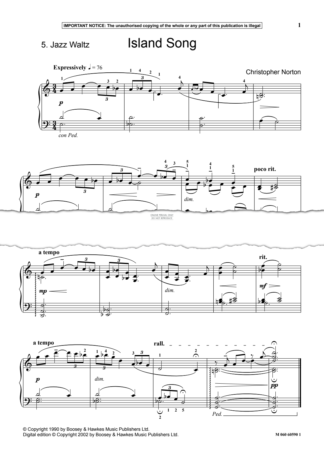 Produktgalerie: Seite 1 von 1 Island Song, Christopher Norton, Klavier