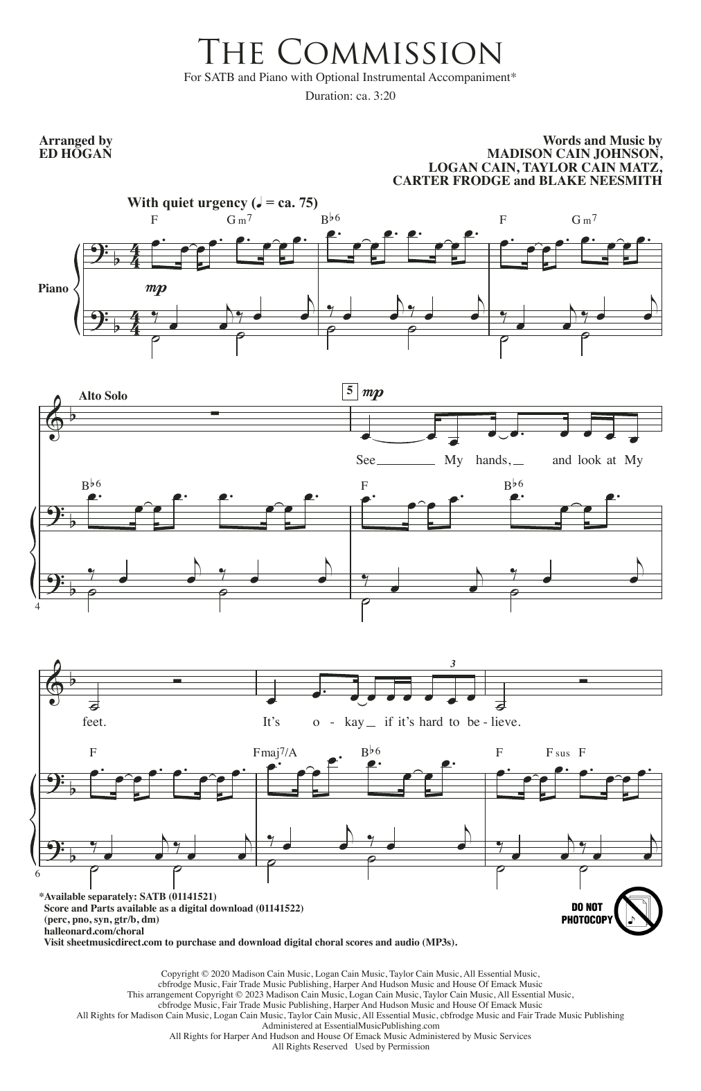 Produktbild zu: The Commission (arr. Ed Hogan)