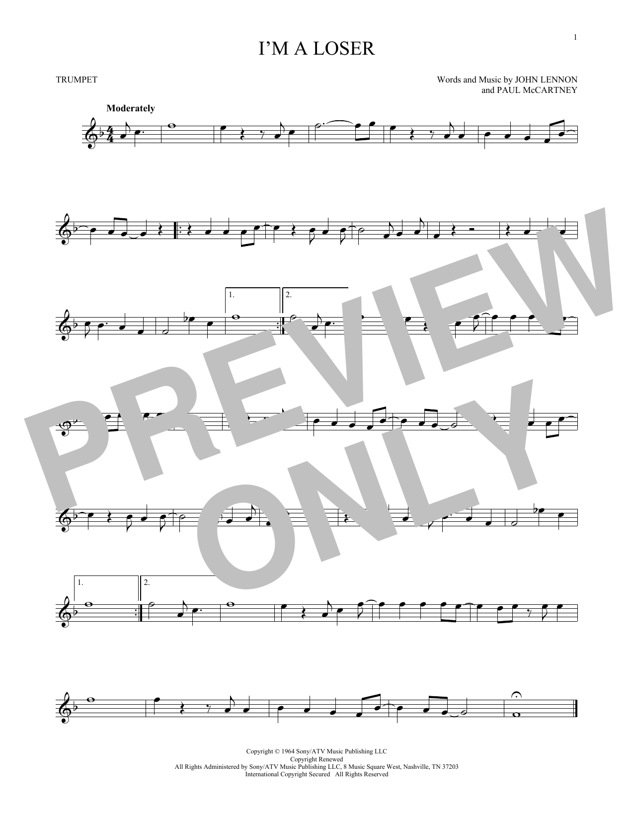 Produktgalerie: Seite 1 von 1 I'm A Loser, The Beatles, Trompete