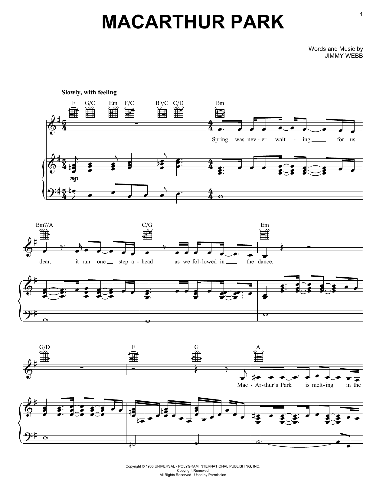 Produktgalerie: Seite 1 von 1 MacArthur Park, Donna Summer, Gesang, Gitarre, Klavier