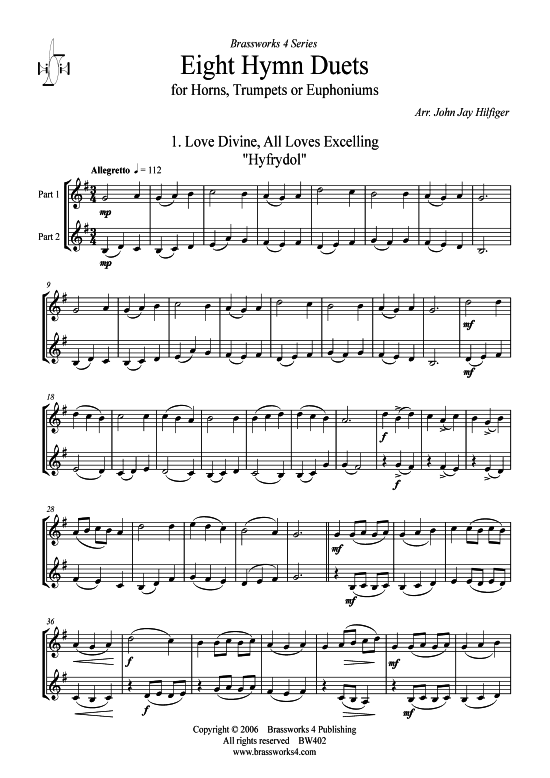 Produktbild zu: 8 Hymnen Duette arr. John Jay Hilfiger