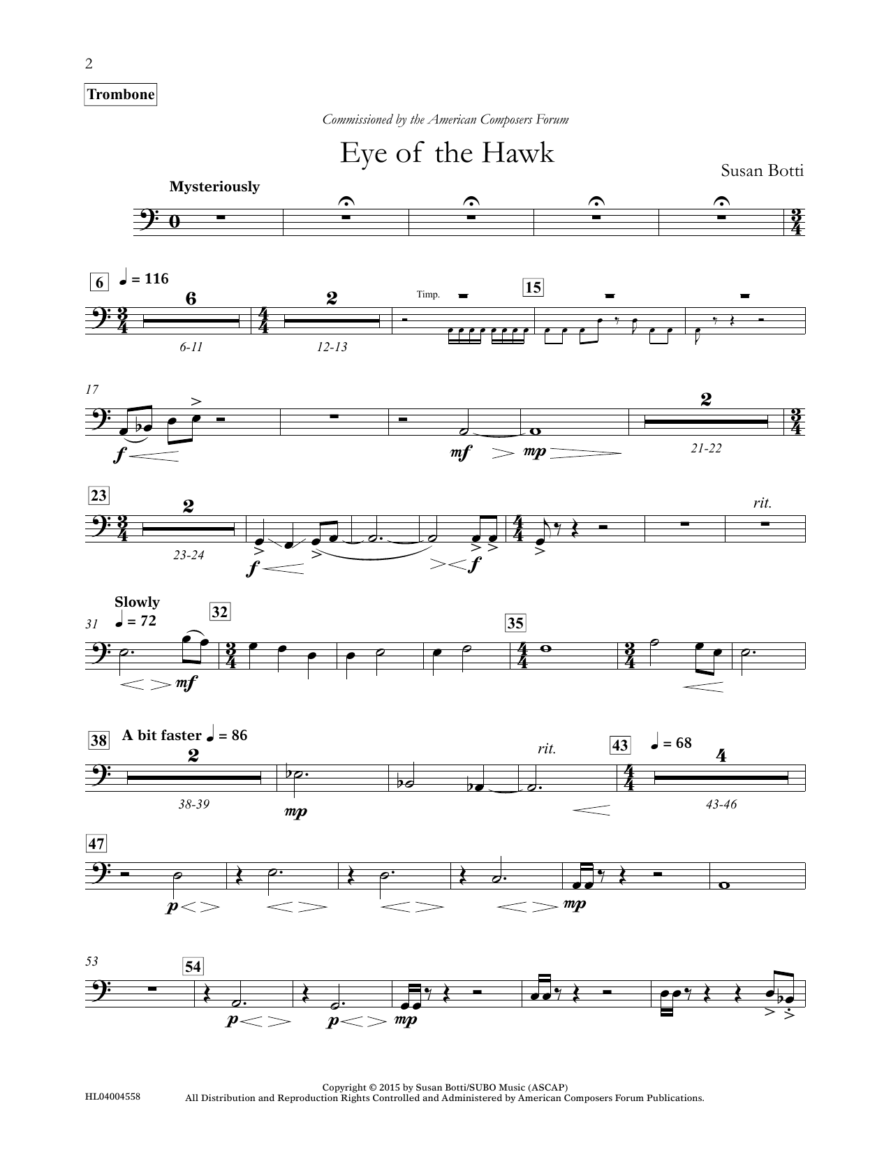 Product picture to: Eye of the Hawk - Trombone