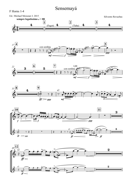 gallery: Sensemaya , , (Horn 1-4 in F)