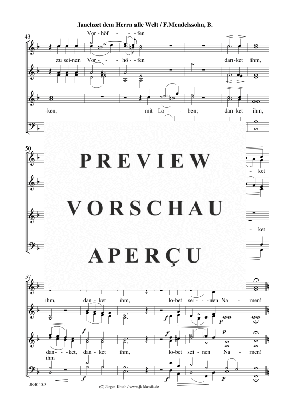 gallery: Jauchzet dem Herrn, alle Welt, , (Gemischter Chor)