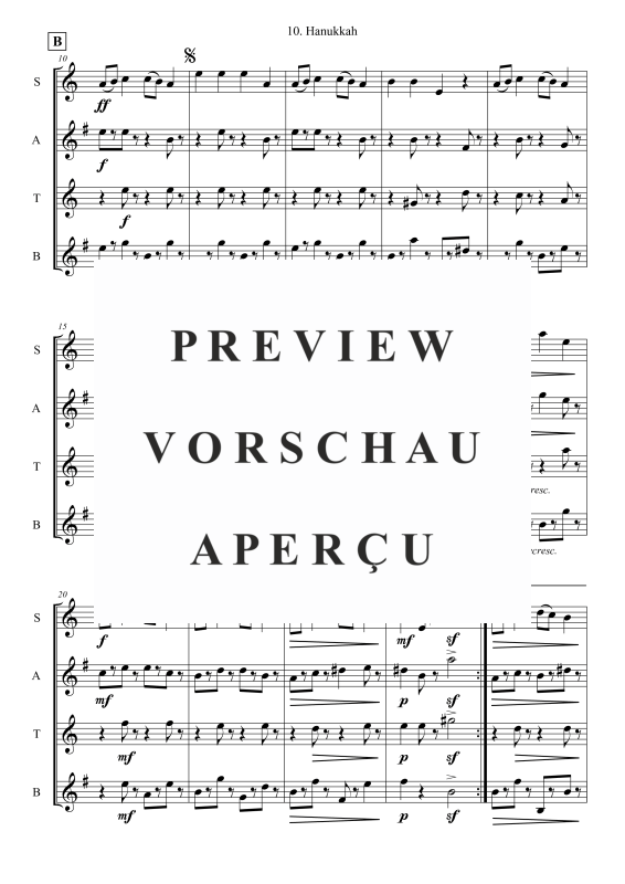 gallery: Hanukkah, , Saxophon Quartett SAT(A)B