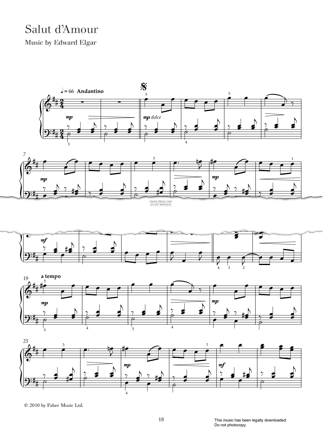 gallery: Salut D'Amour, Edward Elgar, Klavier