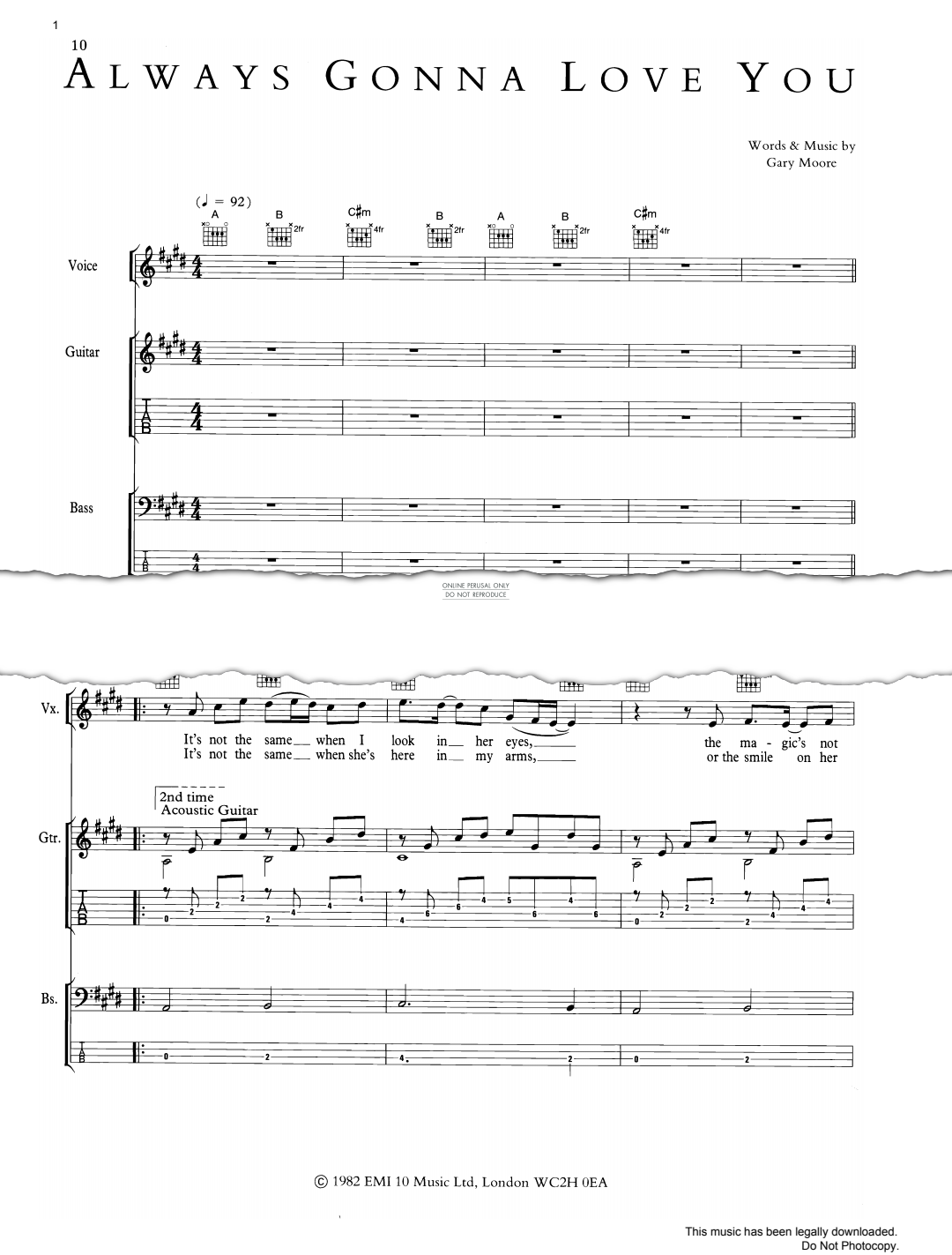 Product gallery: Page 1 of 1 Always Gonna Love You, Gary Moore