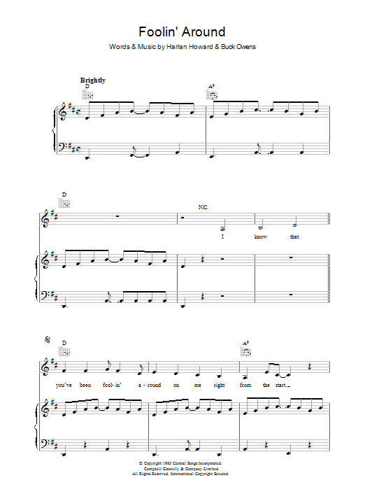 Produktgalerie: Seite 1 von 1 Foolin' Around, Patsy Cline, Gesang, Gitarre, Klavier