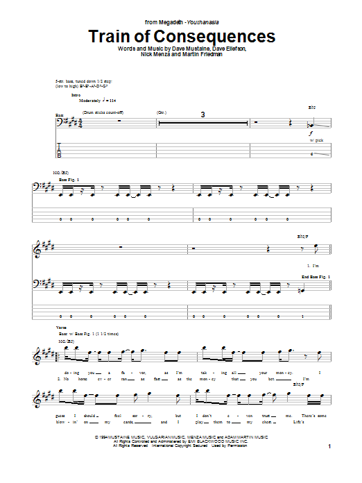 Produktgalerie: Seite 1 von 1 Train Of Consequences, Megadeth, E-Bass