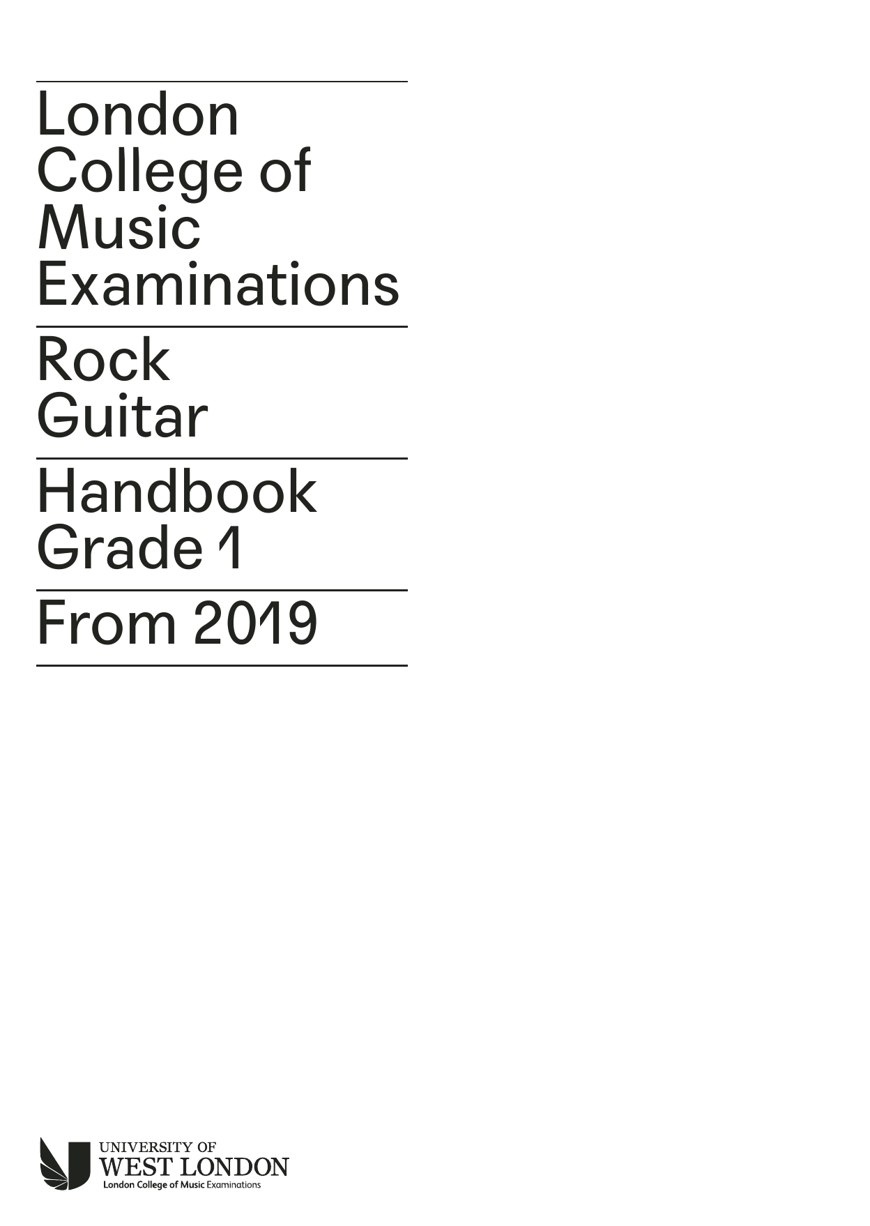 Product picture to: LCME Rock Guitar Handbook 2019 - Grade 1