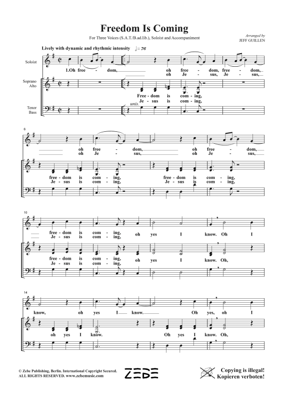 Produktgalerie: Seite 1 von 9 Freedom Is Coming, , Gemischter Chor, Solo und Klavier