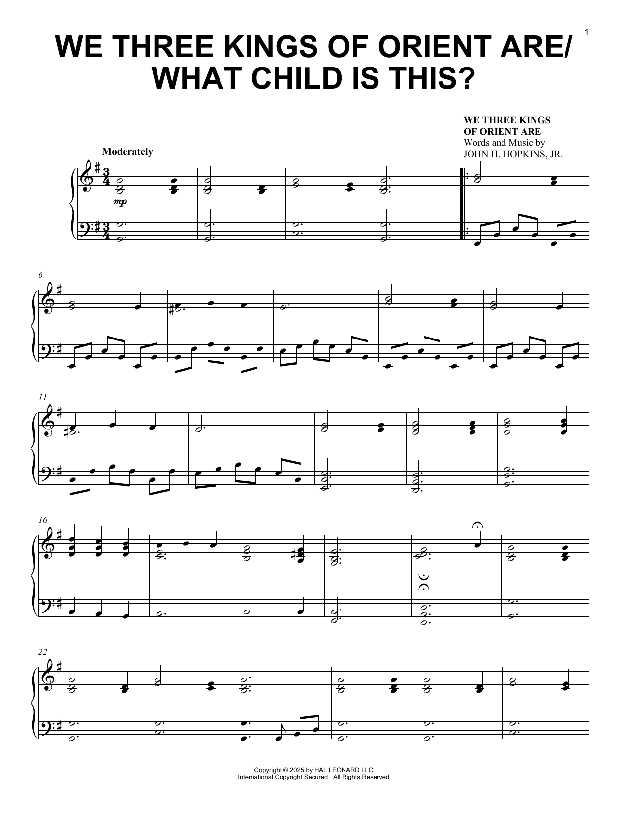 Produktgalerie: Seite 1 von 1 We Three Kings Of Orient Are with What Child Is This?, Mark Carlstein (arr.), Klavier