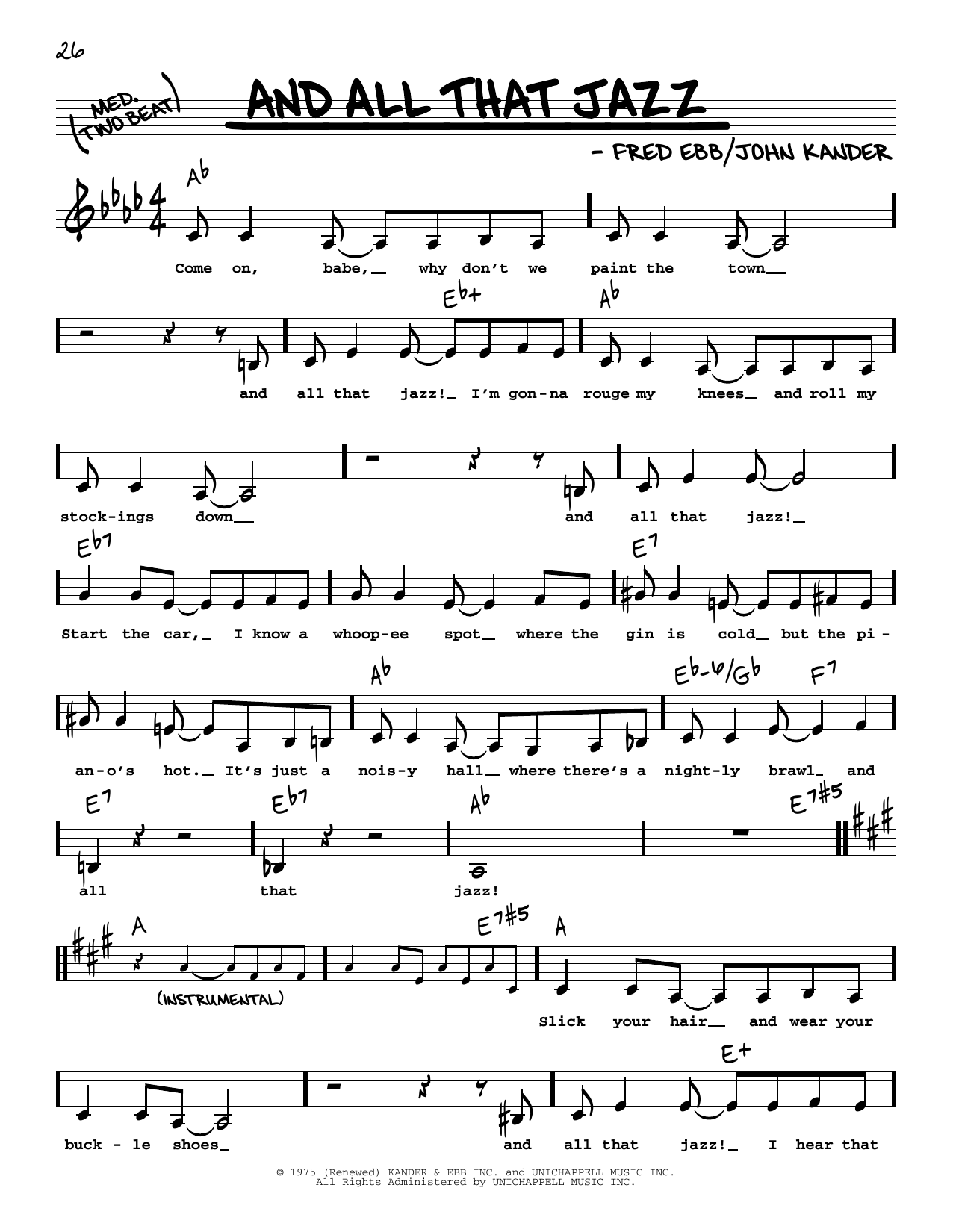 Produktbild zu: And All That Jazz (from Chicago) (Low Voice)