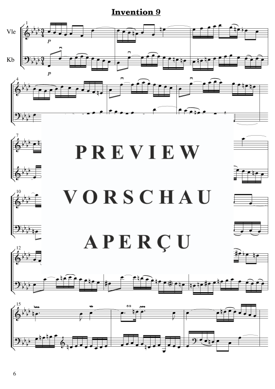 gallery: 5 zweistimmige Inventionen, , Violine und Kontrabass