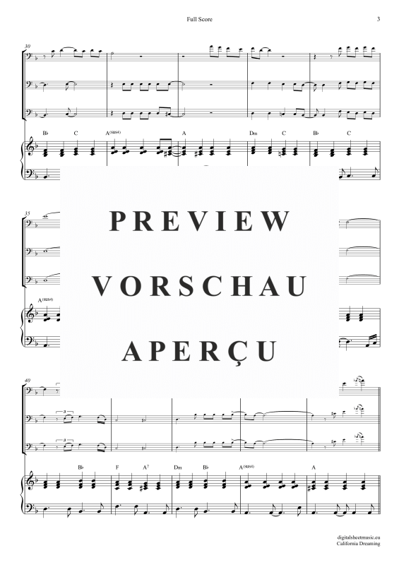 gallery: California Dreamin, Mamas & Papas, (Posaunen Trio + Klavier)